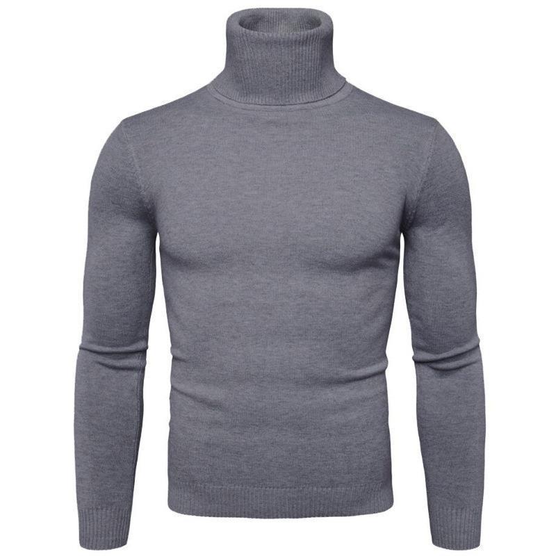 Herren Rollkragenpullover im Winterlook - dunkelgrau