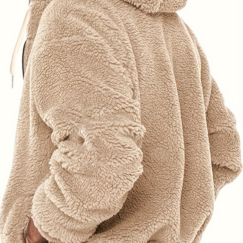 Winterjacke Herren mit Kapuze aus Plüsch