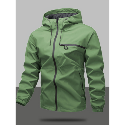 Herren Winterjacke mit Kapuze und Langarm - hellgrün