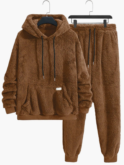 Herren Set aus Hoodie und Jogginghose - kaffee