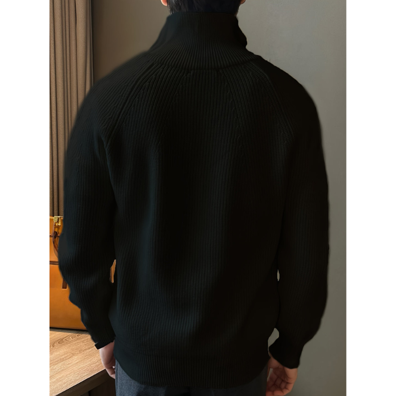 Herren Strickpullover mit Reißverschluss am Kragen