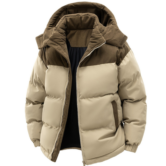 Herren Outdoorjacke mit gefütterter Kapuze - khaki