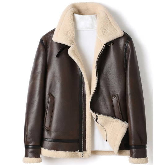 Winterjacke Herren als Bomberjacke mit Futter - kaffee
