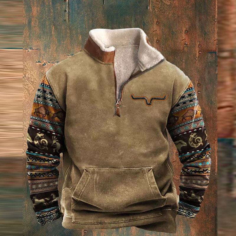 Pullover Herren mit Print im Casual Look - beige