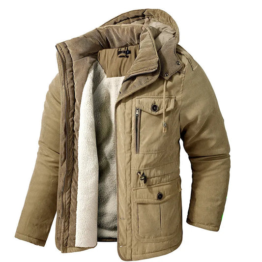 Parka Herren mit Futter im Military-Stil - khaki