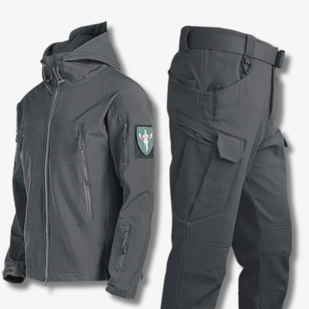 Softshell Jacke Herren mit Kapuze - grau