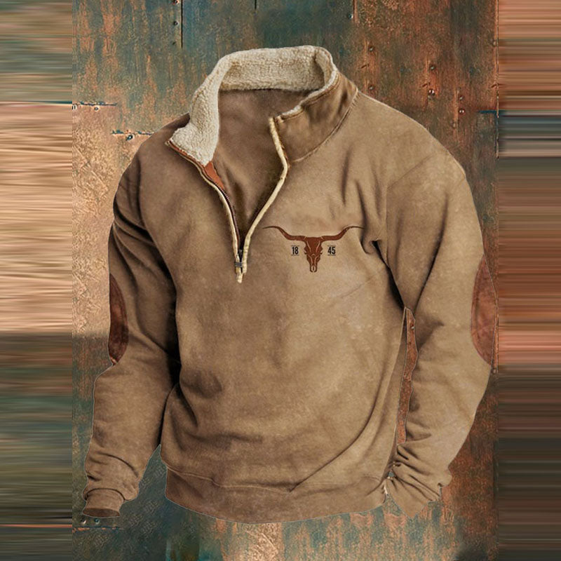 Pullover Herren mit Print im Casual Look - braun