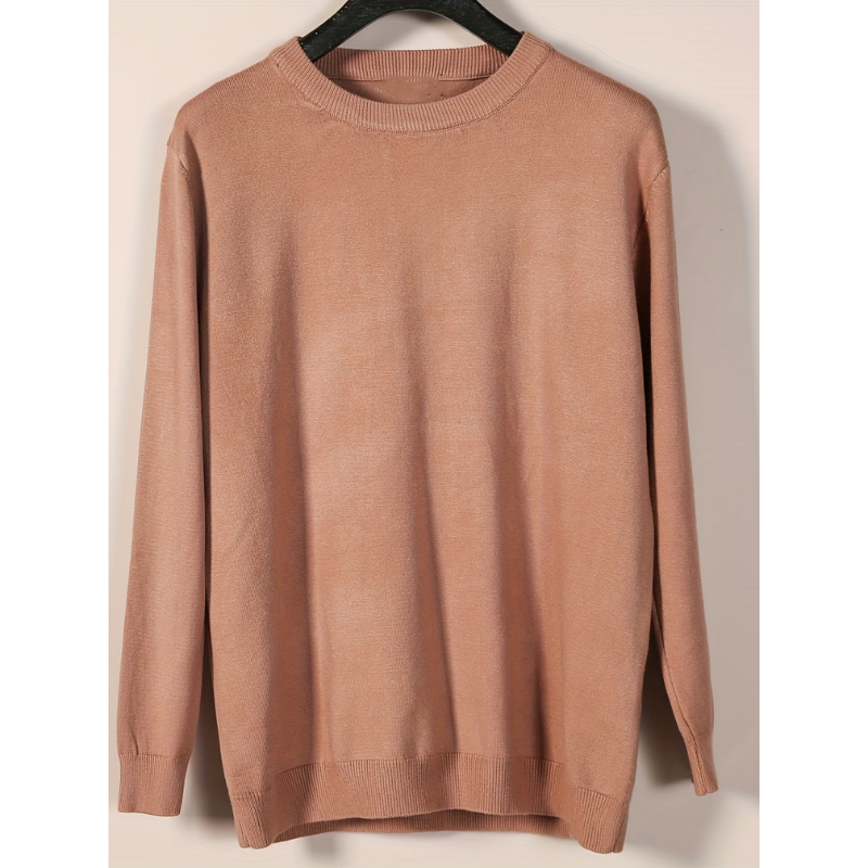 Herren Strickpullover mit Rundhals und Langarm - camel