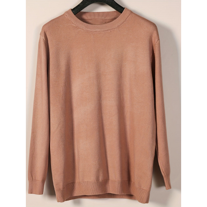 Herren Strickpullover mit Rundhals und Langarm - camel