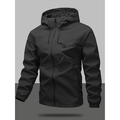 Herren Winterjacke mit Kapuze und Langarm - schwarz