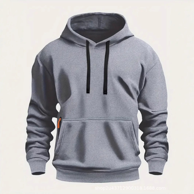 Herren Kapuzenpullover im lässigen Stil - hellgrau