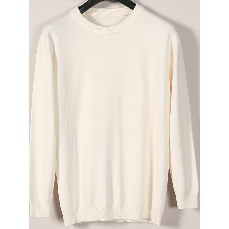 Herren Strickpullover mit Rundhals und Langarm - beige