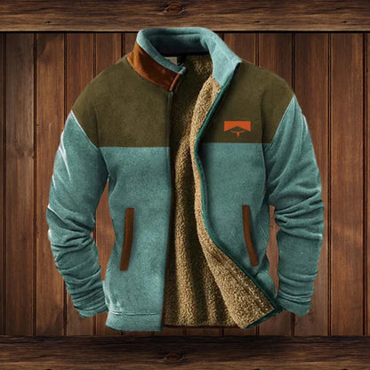 Winterjacke Herren im Vintage Design mit Futter - blau 1