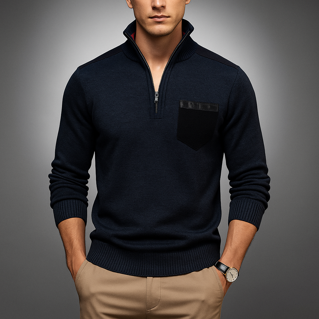 Pullover Herren im schlichten Design - blau