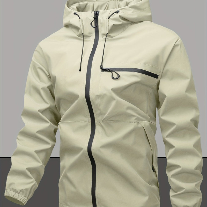 Herren Winterjacke mit Kapuze und Langarm - beige