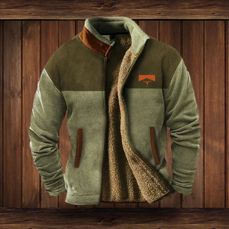 Winterjacke Herren im Vintage Design mit Futter - grün