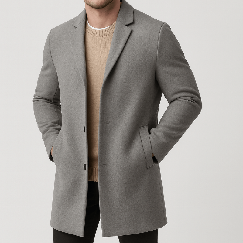 Herren Trenchcoat im klassischen Look - grau