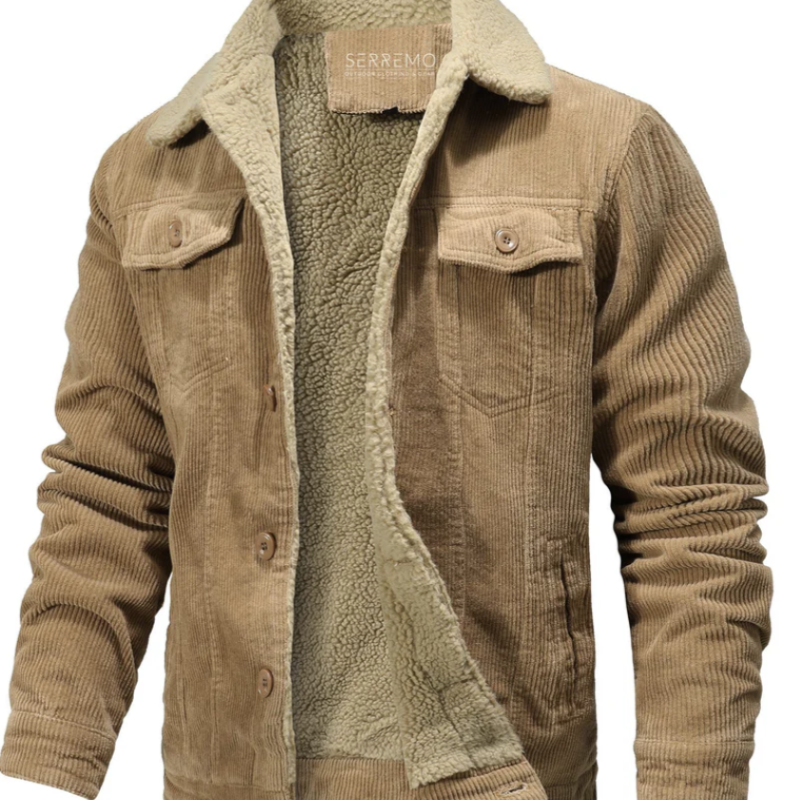 Herren Kurzparka mit Kragen - khaki