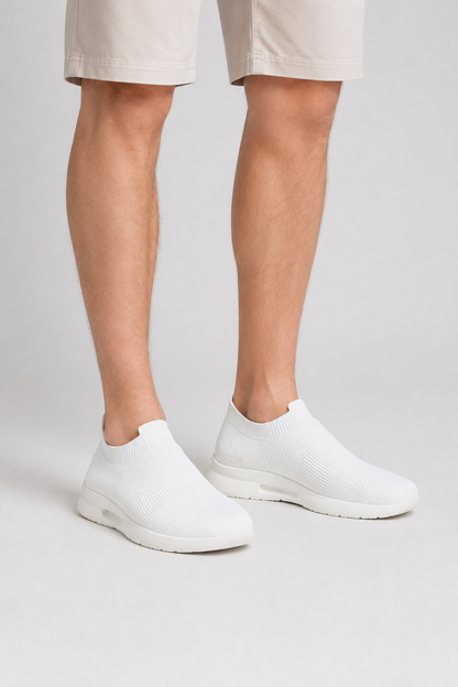 Herren Sneakers mit flexiblem Strickdesign - weiß
