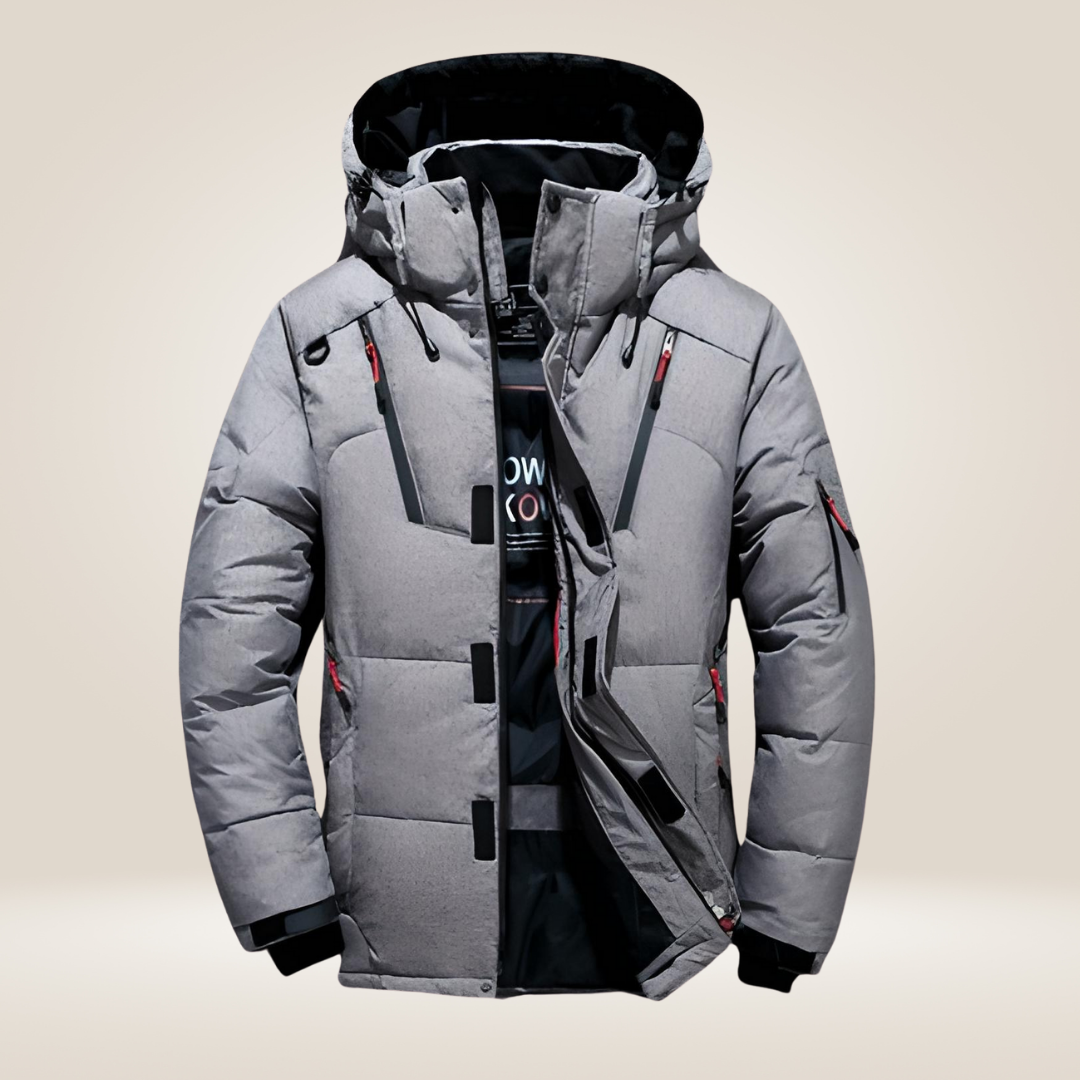 Herren Winterjacke mit wattierter Steppung - grau