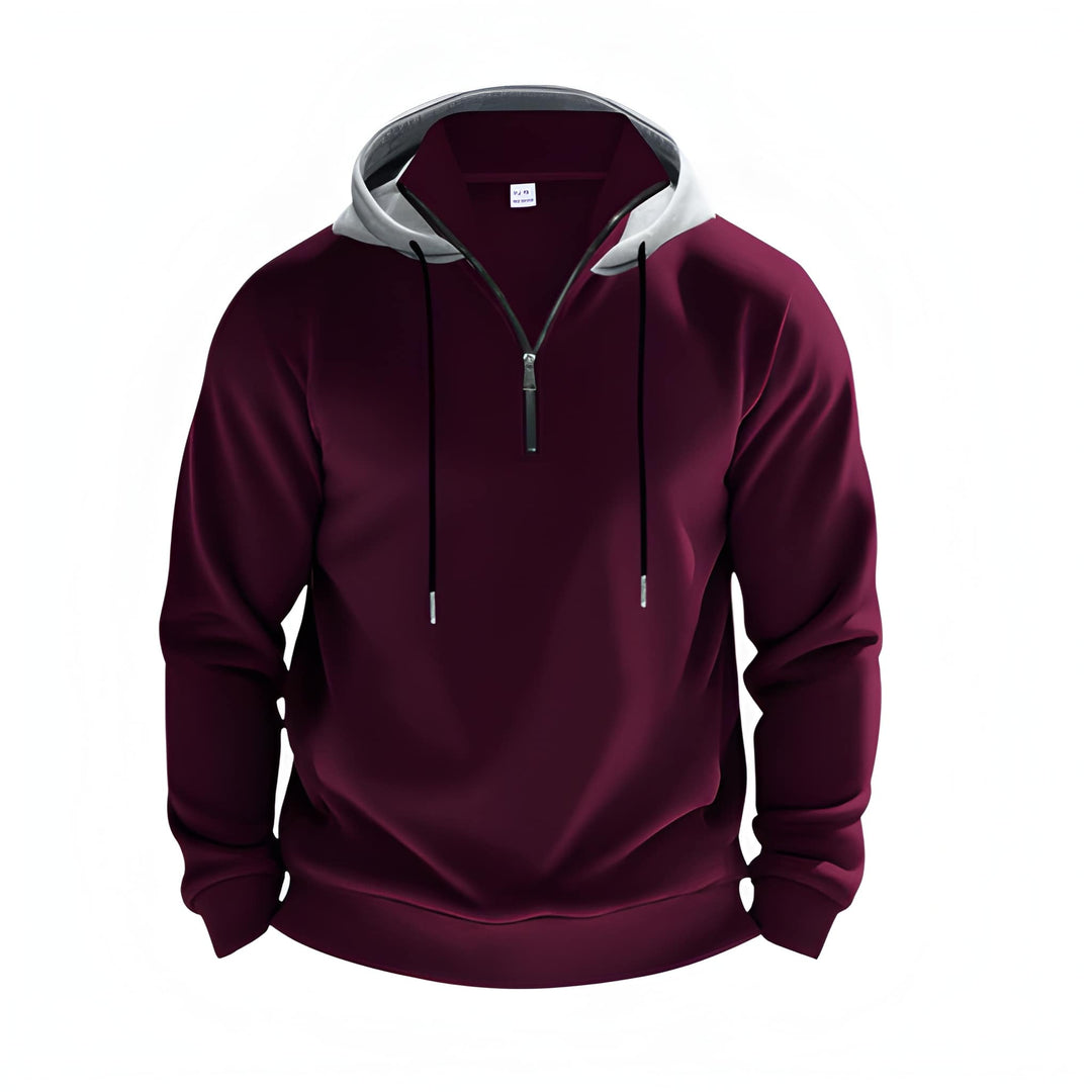 Herren Sweatshirt mit glatter Oberfläche - weinrot