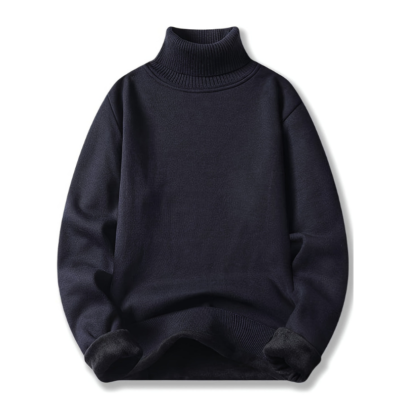 Herren Rollkragenpullover in schlanker Passform - blau