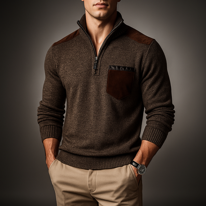 Pullover Herren im schlichten Design - braun