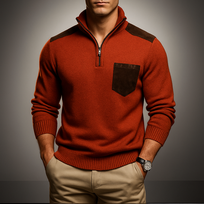 Pullover Herren im schlichten Design - rot