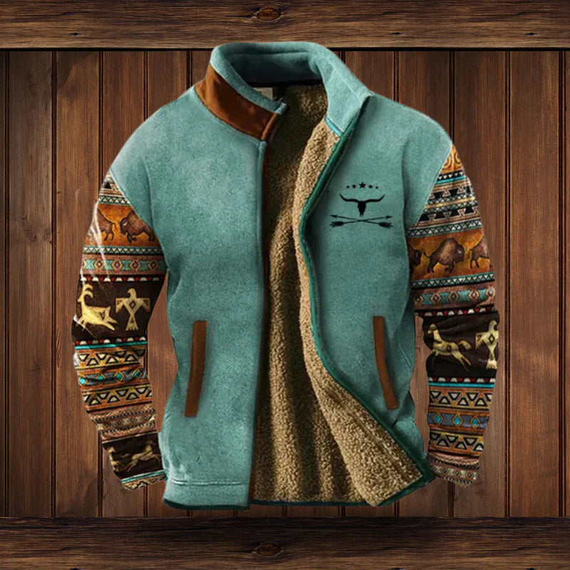 Winterjacke Herren im Vintage Design mit Futter - blau
