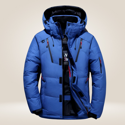 Herren Winterjacke mit wattierter Steppung - blau