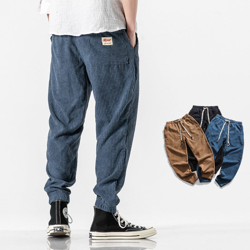 Cordhose Herren mit Jogger-Schnitt - denim blau