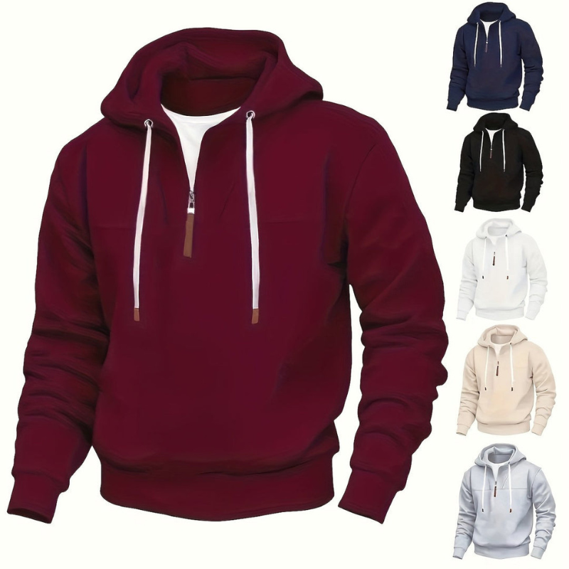 Herren Pullover mit kurzem Reißverschluss am Hals