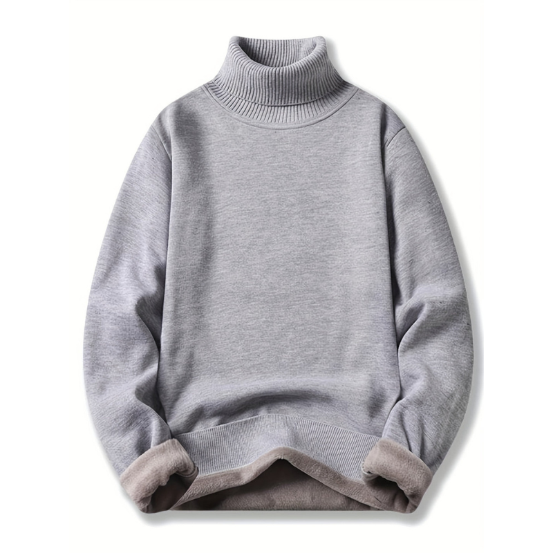 Herren Rollkragenpullover in schlanker Passform - grau