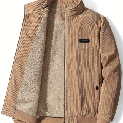 Herren Jacke mit Stehkragen und Futter - khaki