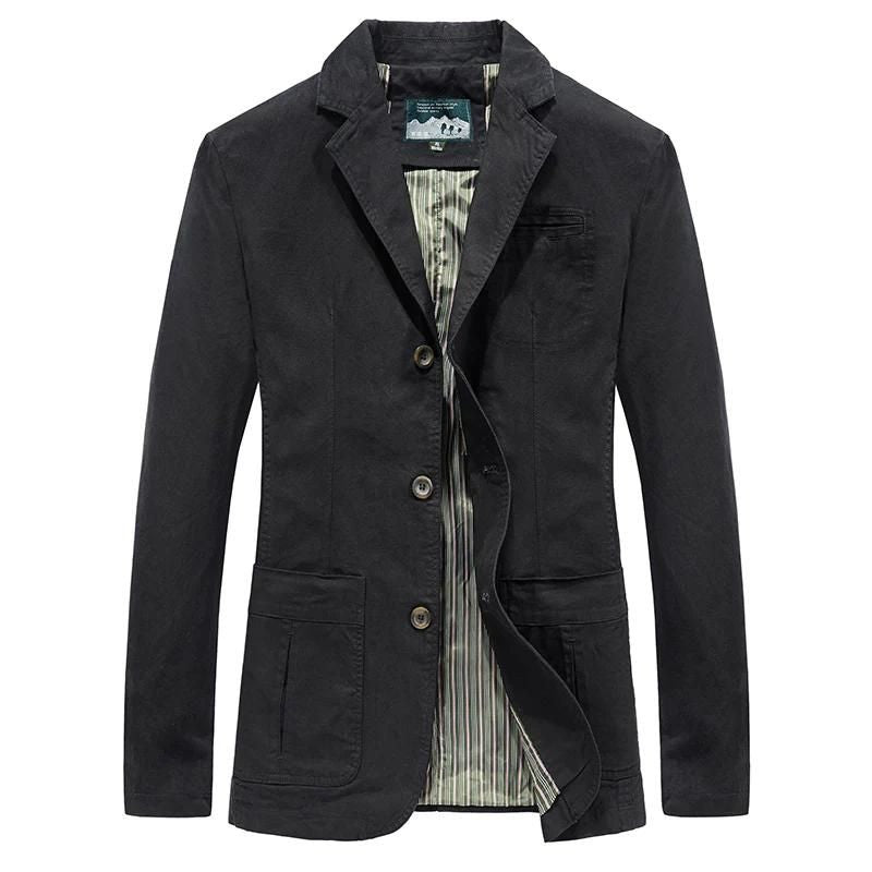 Winterjacke Herren im lässigen Blazer Stil - schwarz