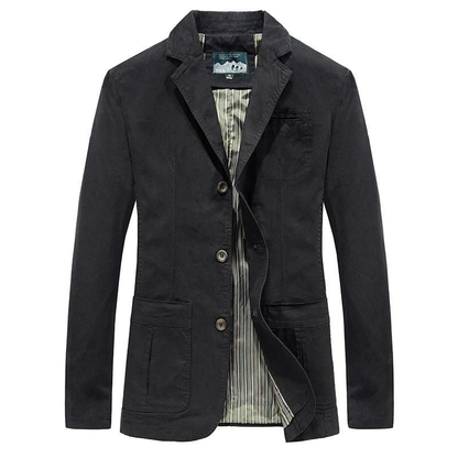 Winterjacke Herren im lässigen Blazer Stil - schwarz