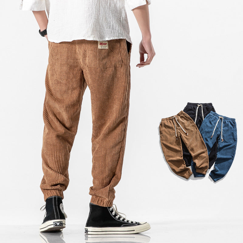 Cordhose Herren mit Jogger-Schnitt - khaki