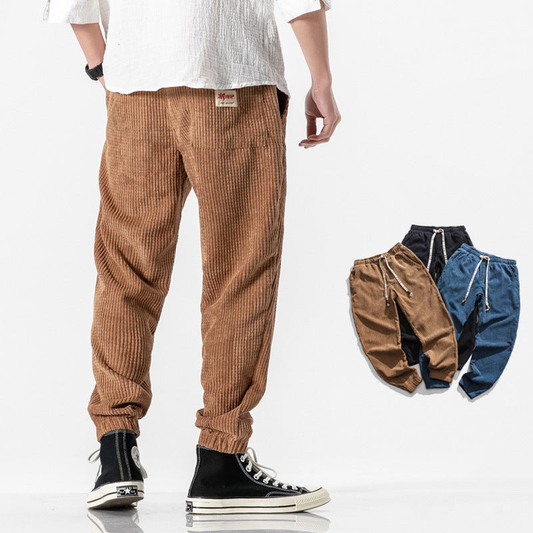 Cordhose Herren mit Jogger-Schnitt - khaki