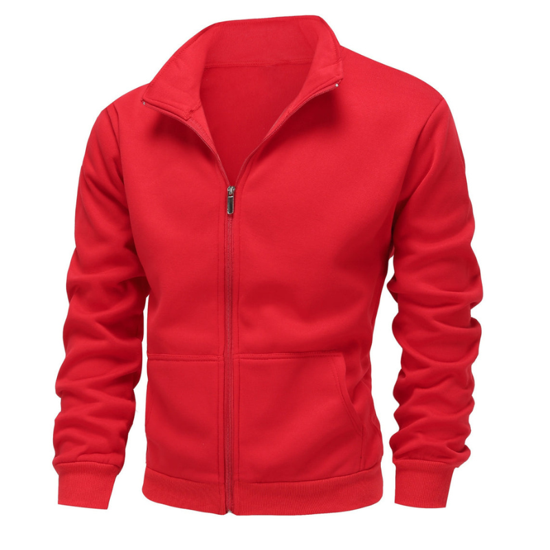 Herren Winterjacke mit hohem Kragen - rot