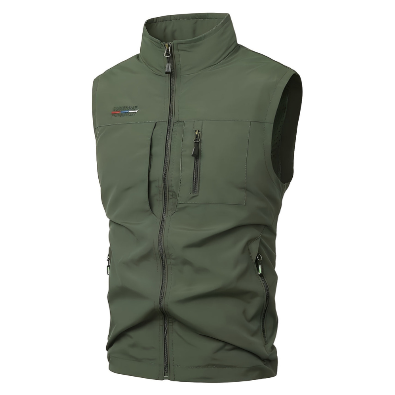 Herren Arbeitsweste mit mehreren Taschen - armee-grün