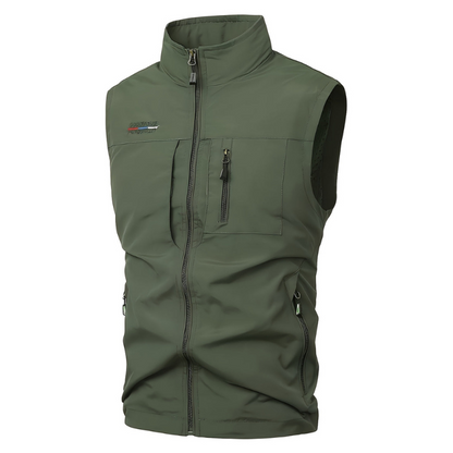 Herren Arbeitsweste mit mehreren Taschen - armee-grün