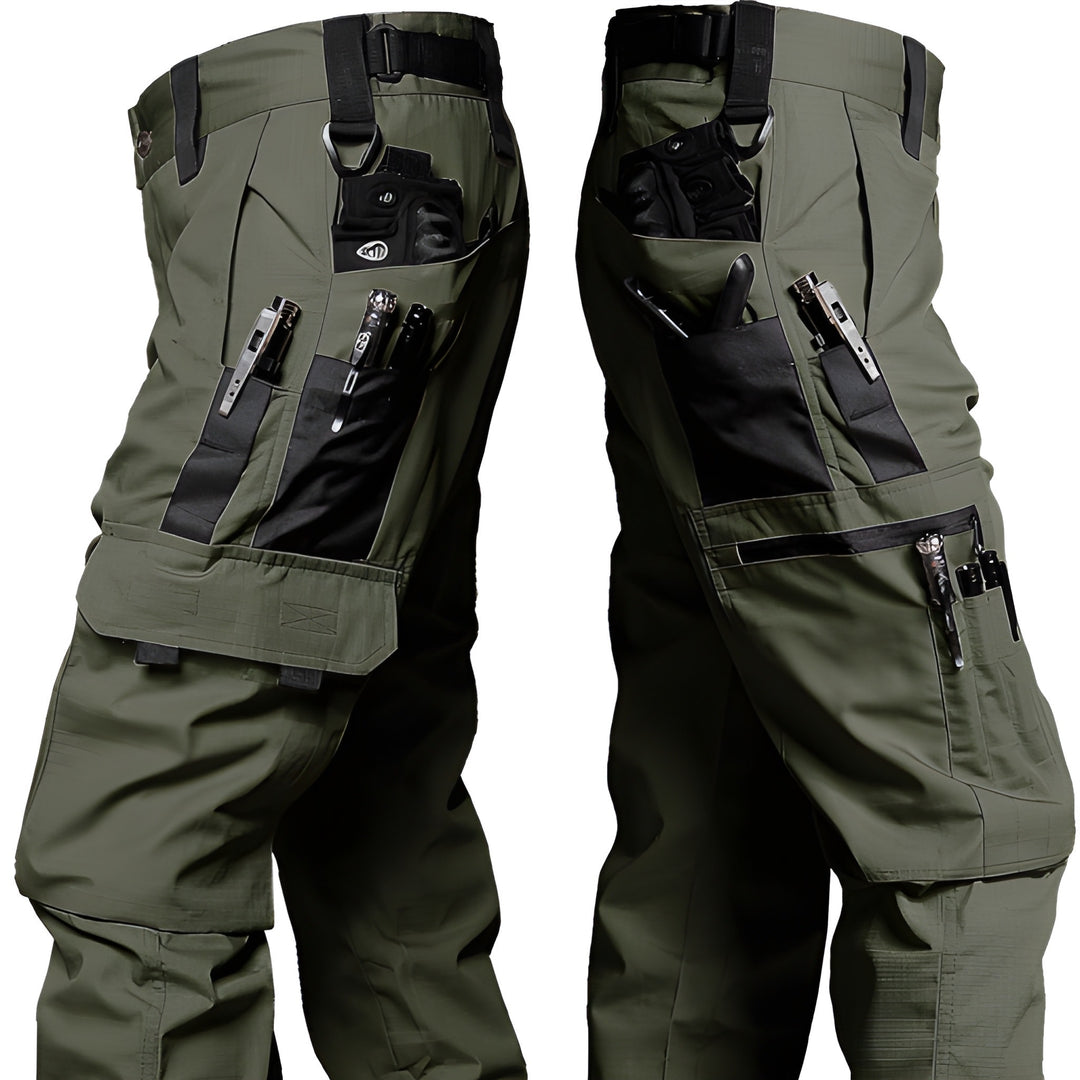 Herren Arbeitshose mit Cargotaschen im Outdoor-Stil - grün