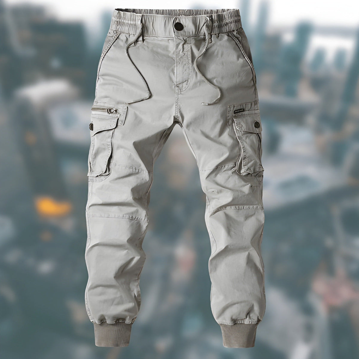 Cargohose Herren mit Seitentaschen - hellgrau