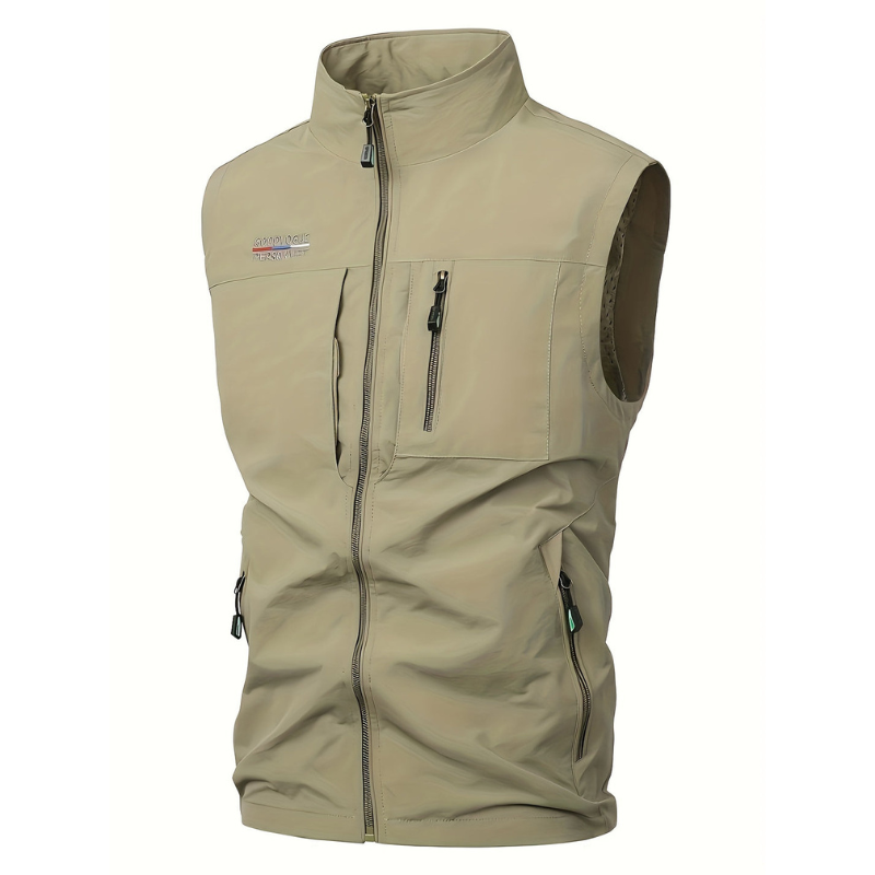 Herren Arbeitsweste mit mehreren Taschen - khaki