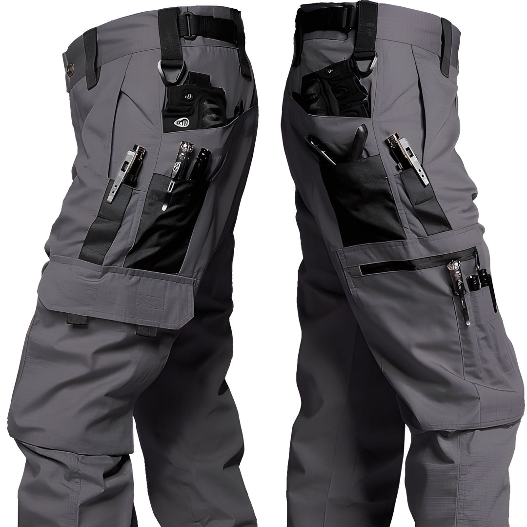 Herren Arbeitshose mit Cargotaschen im Outdoor-Stil - grau