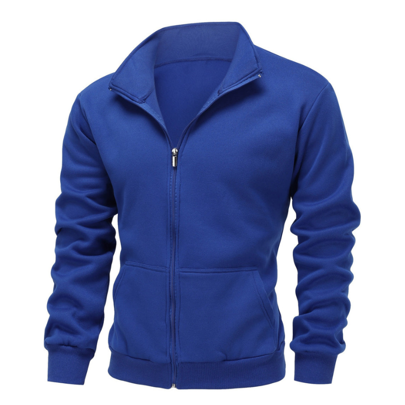 Herren Winterjacke mit hohem Kragen - blau