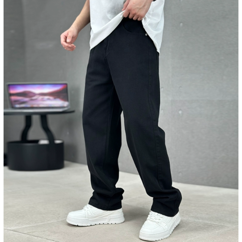 Hose Herren Jeans mit geradem Schnitt - schwarz