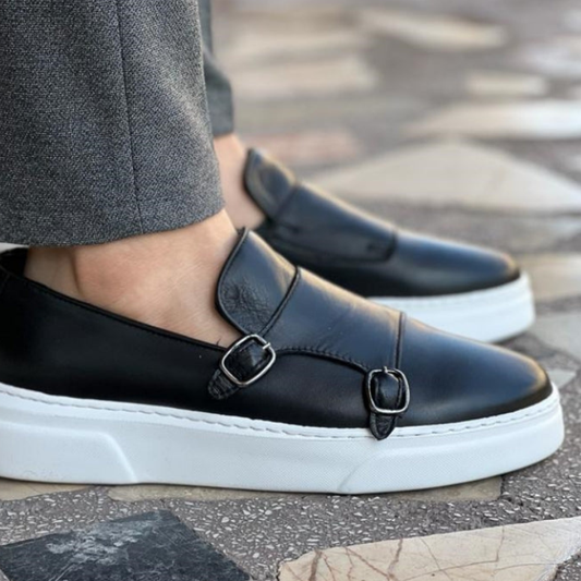 Loafer Herren mit Schnalle im Casual Stil - schwarz