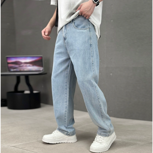 Hose Herren Jeans mit geradem Schnitt - hell-blau