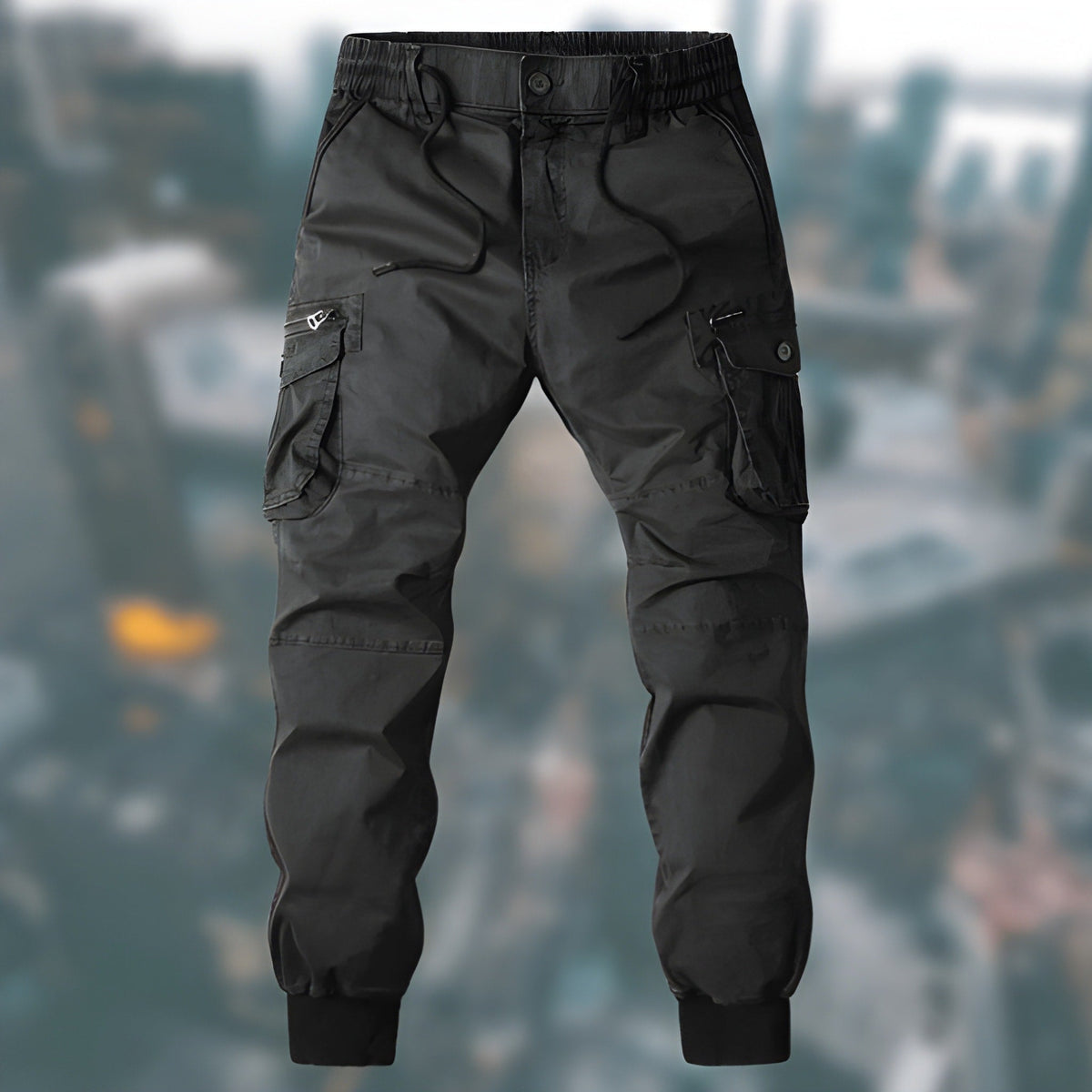Cargohose Herren mit Seitentaschen - schwarz
